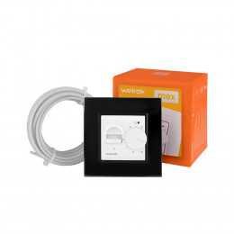 Терморегулятор Welrok MEX для рамки LIVOLO с механическим управлением, датчик пола 3 м, цвет белый с черной рамкой