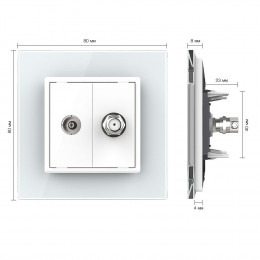 Розетка ТВ-Спутник LIVOLO белая VL-C791VST-11
