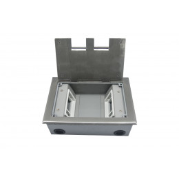 Лючок в пол 6 мод. (2 мод. 45х45 мм. + 2 мод. 22.5х45 мм.), нержавеющая сталь DFB6MSS