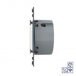 Двухклавишная сенсорная кнопка Livolo Quadro 12/24В с функцией радиоуправления, цвет золотой (механизм) VL-Q7-02CHR-13