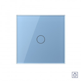 Одноклавишный сенсорный выключатель с таймером Livolo, 1 пост, цвет синий
