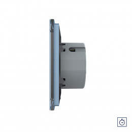 Одноклавишный сенсорный выключатель с таймером Livolo, 1 пост, цвет синий