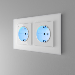 Рамка из стекла на 2 поста Favorit белый матовый