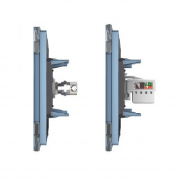 Розетка телевизионная и интернет RJ-45 кат.6 Livolo, 1 пост, цвет синий