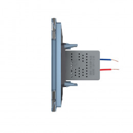 Розетка с двумя USB type-A, блоком питания 5В 2.1А Livolo, 1 пост, цвет синий