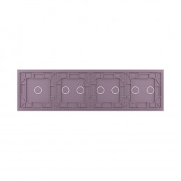 Панель для четырех сенсорных выключателей Livolo, 7 клавиш (2+2+2+1), цвет розовый, стекло