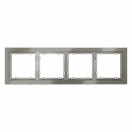 Рамка стеклянная VOLTUM S70 на 4 поста, (шелк, стекло) VLS110404