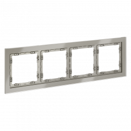 Рамка стеклянная VOLTUM S70 на 4 поста, (шелк, стекло) VLS110404