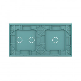 Панель для двух сенсорных выключателей Livolo, 3 клавиши (1+2), цвет зеленый, стекло