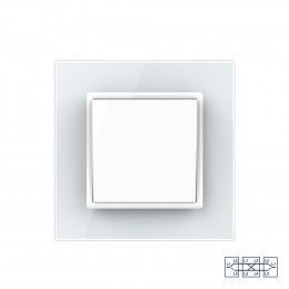 Одноклавишный перекрестный механический выключатель Livolo, 1 пост, цвет белый