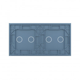 Панель для двух сенсорных выключателей Livolo, 4 клавиши (2+2), цвет синий, стекло