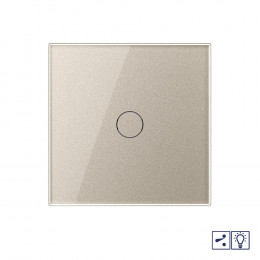 Одноклавишный проходной/перекрестный сенсорный Адаптивный диммер Livolo, 1 пост, цвет шампань