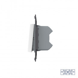 Двухклавишный перекрестный механический выключатель Livolo, цвет белый (механизм), VL-C7-K2SS-11