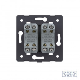 Двухклавишный перекрестный механический выключатель Livolo, цвет белый (механизм), VL-C7-K2SS-11