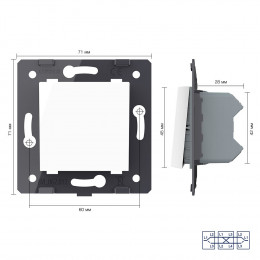 Двухклавишный перекрестный механический выключатель Livolo, цвет белый (механизм), VL-C7-K2SS-11
