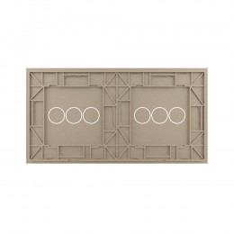 Панель для двух сенсорных выключателей Livolo, 6 клавиш (3+3), цвет шампань, стекло