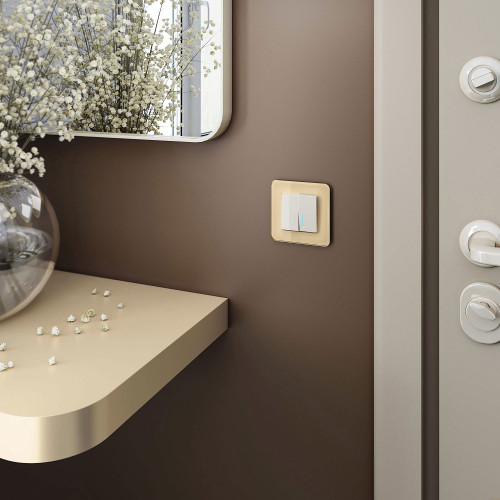 Купить Рамка из стекла на 1 пост Elite айвори W0012443 в rum24.ru фото: 3