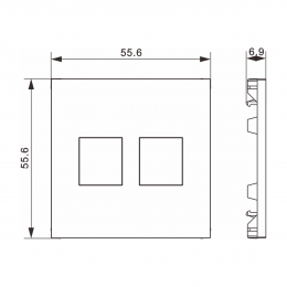 Накладка 2-я для розеток RJ45,TV,SAT, матовый кремовый, серия A07 DE86931