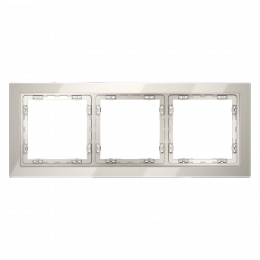 Рамка стеклянная VOLTUM S70 на 3 поста, (кашемир, стекло) VLS110303