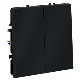 Выключатель встраиваемый VOLTUM S70 двухклавишный (графит) VLS020107