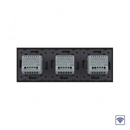 Сенсорный выключатель Livolo с функцией радиоуправления, 6 клавиш (2-2-2), 3 поста, цвет черный