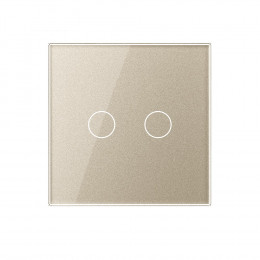 Панель для сенсорного выключателя Livolo, 2 клавиши, цвет шампань, стекло