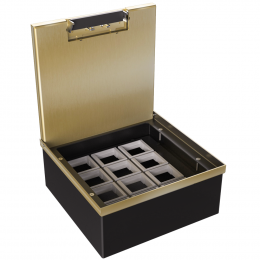 Лючок в пол 24 мод. (12 мод. 45х45 мм.), латунь DFB24BRLVL