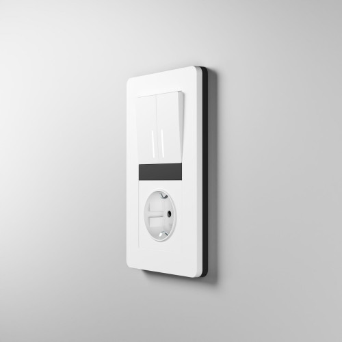 Купить Рамка из поликарбоната на 2 поста Split белый/черный, soft-touch в rum24.ru фото: 6