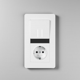 Рамка из поликарбоната на 2 поста Split белый/черный, soft-touch