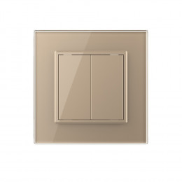 Механический выключатель Livolo 2 клавиши Золотой