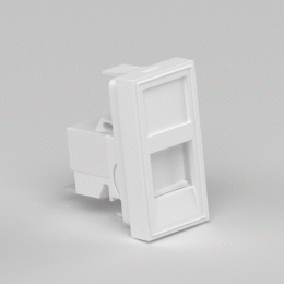 Розетка DEC RJ45 UTP кат.5e, 1мод., бел. (22.5х45мм) DECF12W5