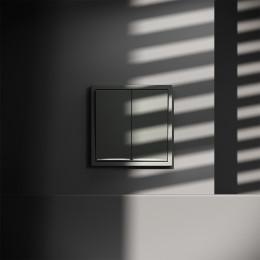 Выключатель встраиваемый VOLTUM S70 двухклавишный с подсветкой (титан) VLS020206