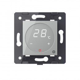 Терморегулятор пола Livolo 16А, сенсорное управление, датчик воздуха, твердотельное реле, Серый (механизм) VL-FCQ1-2IPS73