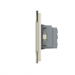 Сенсорный выключатель Livolo 3 клавиши (2-1) с розеткой Livolo, 3 поста, цвет жемчужный