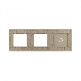 Панель для сенсорного выключателя и двух розеток Livolo, 1 клавиша, цвет шампань, стекло