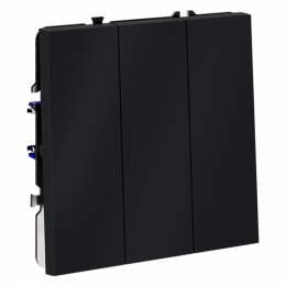 Выключатель встраиваемый VOLTUM S70 трехклавишный (графит) VLS030107