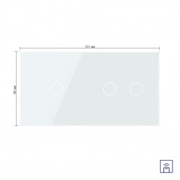 Сенсорный выключатель Livolo с функцией радиоуправления, 3 клавиши (1-2), 2 поста, цвет белый