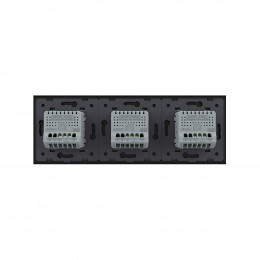 Сенсорный выключатель Livolo 3 клавиши (1+1+1), 3 поста Черный VL-C703-12