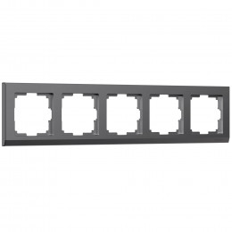 Рамка из поликарбоната на 5 постов Stark графит матовый