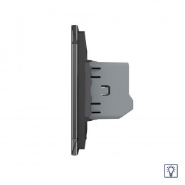 Двухклавишный сенсорный диммер Livolo, 1 пост, цвет черный