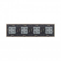 Розетка электрическая 16A Livolo, 4 поста, цвет шампань