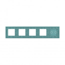 Панель для сенсорного выключателя и 4-х розеток Livolo, 2 клавиши, цвет зеленый, стекло