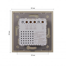 Трехклавишный сенсорный выключатель Livolotouch EU стандарт, 1 пост, цвет шампань