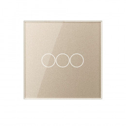 Трехклавишный сенсорный выключатель Livolotouch EU стандарт, 1 пост, цвет шампань