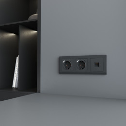 Рамка из поликарбоната на 3 поста Stark черный