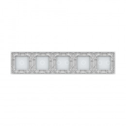 Панель для пяти сенсорных выключателей Livolo, 7 клавиш (2+1+2+1+1), цвет белый, стекло