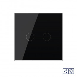 Двухклавишный проходной/перекрестный сенсорный диммер Livolo, 1 пост, цвет черный