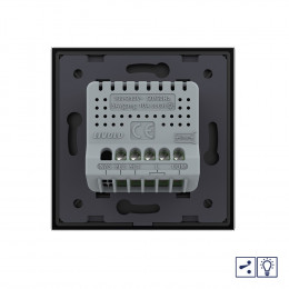 Двухклавишный проходной/перекрестный сенсорный диммер Livolo, 1 пост, цвет черный