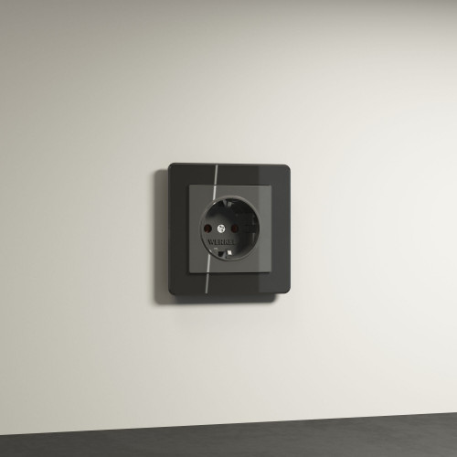 Купить Розетка с заземлением (графит акрил) Werkel W1171044 в rum24.ru фото: 2