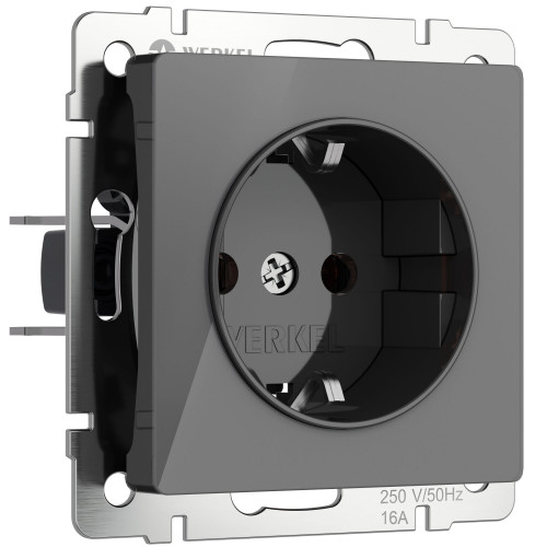 Купить Розетка с заземлением (графит акрил) Werkel W1171044 в rum24.ru